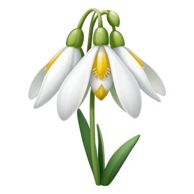 snowdrop flower with sun sticker