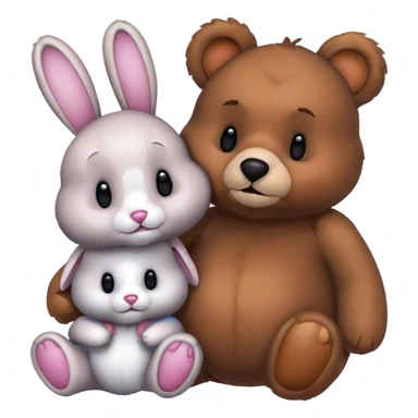 Bunny and bear sticker
