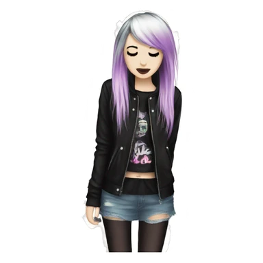 emo girls kissing cute outfits sticker