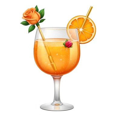 Glittery orange and golden colorfully mocktail with roses sticker