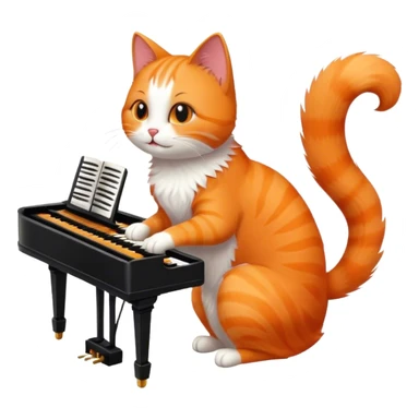 Cat playing piano sticker