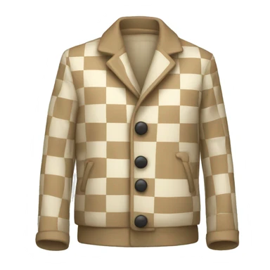 beige and white checkered jacket sticker