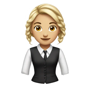Girl wearing formals dress long hair tied up  sticker