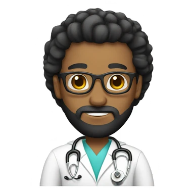 Bald doctor crown black beard sticker