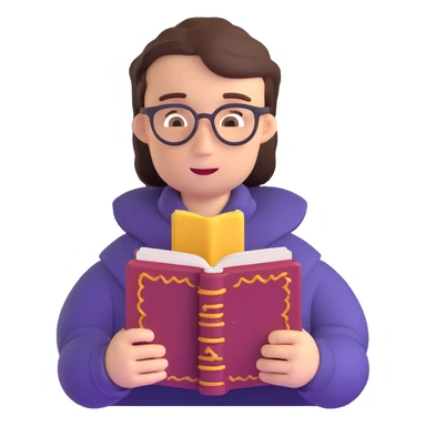 storyteller with magical book sticker