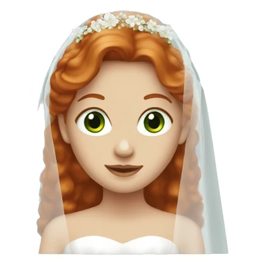 redhead with green eyes and  wedding veil  sticker