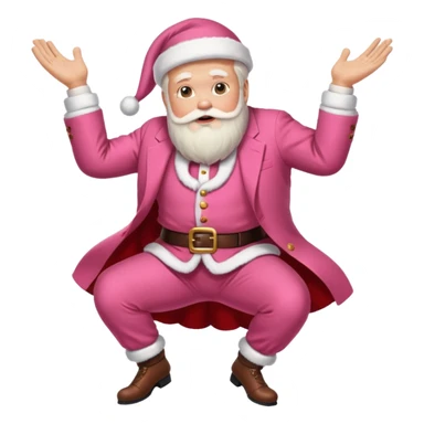santa claus in a pink suit flying on donald trump sticker