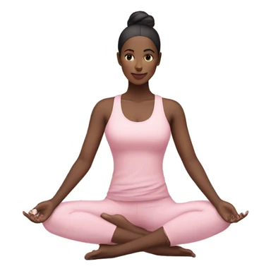 black hair yoga girl light pink clothes on sticker