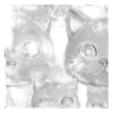 white dark and grey cat and blue eye head ball-shaped sticker