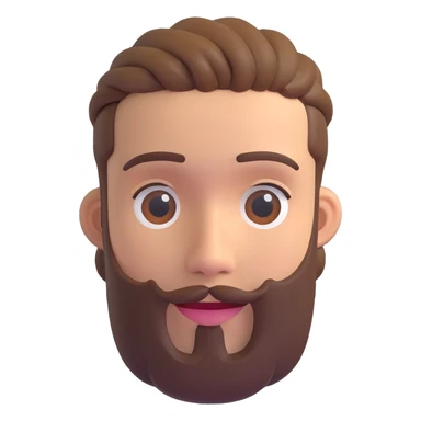 portrait of a man with short braids, trimmed beard, no glasses, 3D emoji style, inspired by the reference photo sticker
