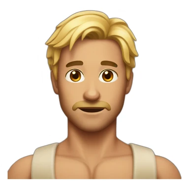 shirtless man with chest hair sticker