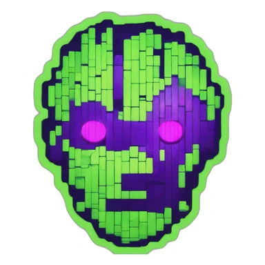 Lemon green and purple neon READY PLAYER ONE matrix Cyberpunk sticker