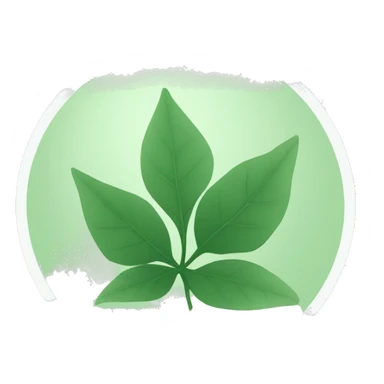 circle with pale green background and leaf in white negative space sticker