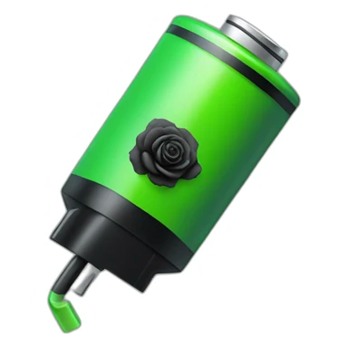 Full green Battery with black rose  sticker