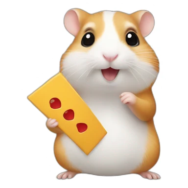 hamster holding a piece sign sticker