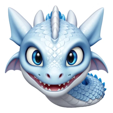 Toothless dragon light fury white blue eyes sticker