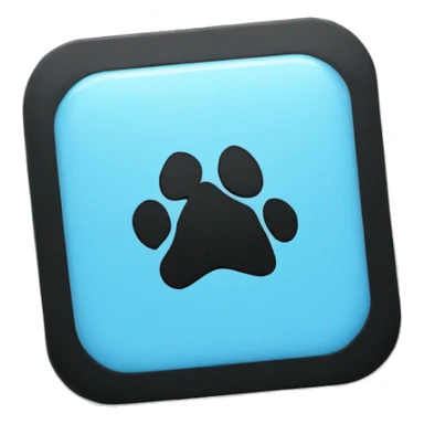 Baby blue square with a black paw print in the middle sticker