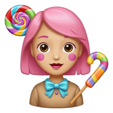 candy with a face and accessories sticker