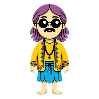 Weird hippie shrugging sticker