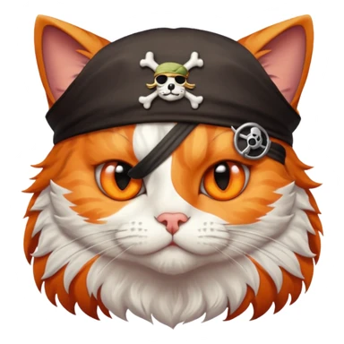 pirate cat with eye patch sticker