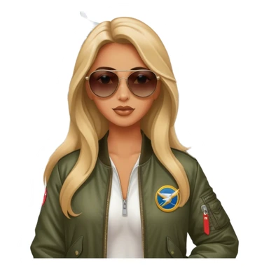 Hot chick and airplane sticker