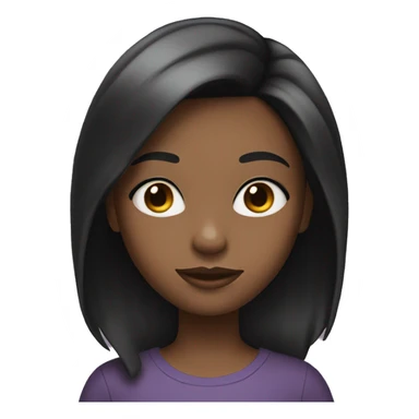 Black 10yr girl with black hair and blonde highlights sticker