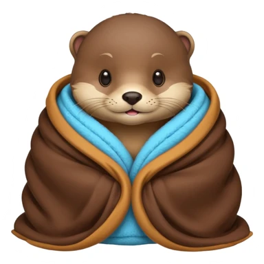 otter cozy in blanket sticker