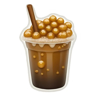 brown sugar boba with tapioca pearls sticker