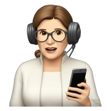carrie fisher speaking with a phone sticker