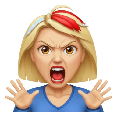 Angry middle aged blonde woman screaming  sticker