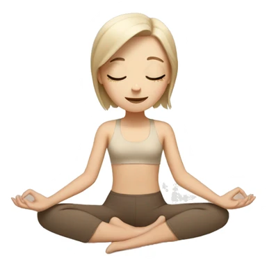 white girl doing yoga in beige tones  sticker
