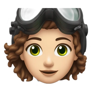 woman with bcd underwater gear green eyes, large and straight brown hair, pink diving underwater black suit gear sticker