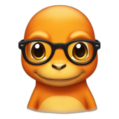 Charmander with black glasses sticker