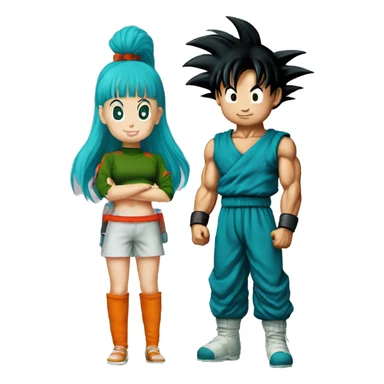 Goku and bulma  sticker