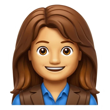 Lego character wit brown long hair sticker