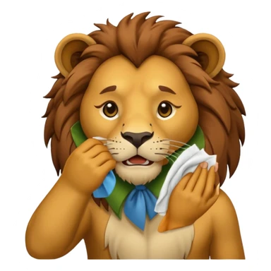 lion wiping its nose sticker