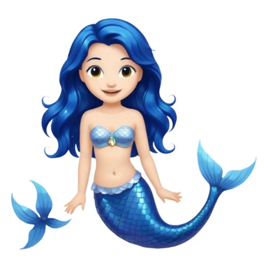 White brunette hair mermaid  sticker