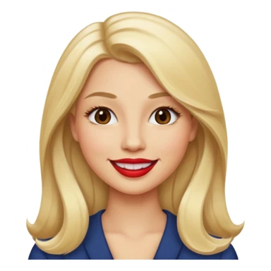 women ios emoji blonde long hair sticker