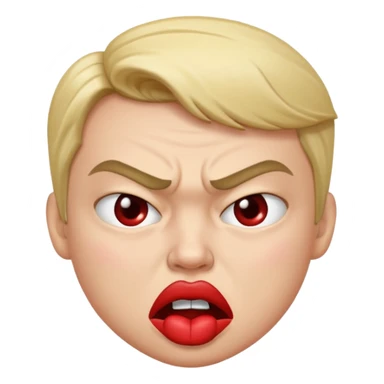 Angry kiss face sticker