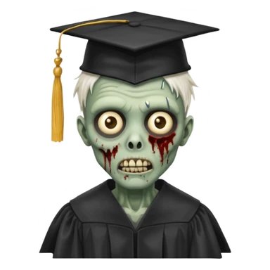 graduating cap zombie sticker
