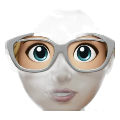 Hyper-realistic painting sculpture samantha saint nurse uniform glasses sticker