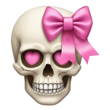 Skull with a pink bow sticker