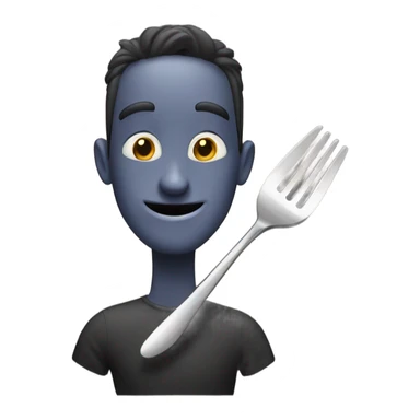 Spder man holding a spoon and fork sticker