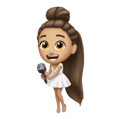 ariana grande singin with  micrphone sticker