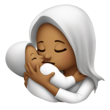 mom kissing baby sticker