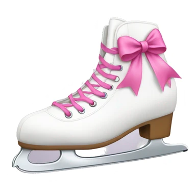 white ice skating shoes with pink bows sticker