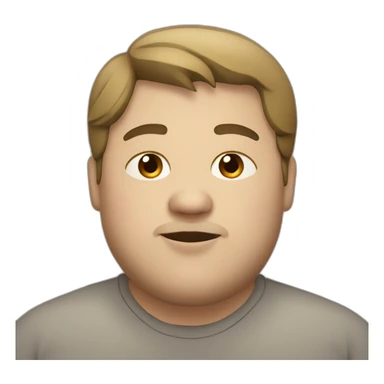 chubby man with dark blond straight hair, brown eyes, thick lower lip sticker