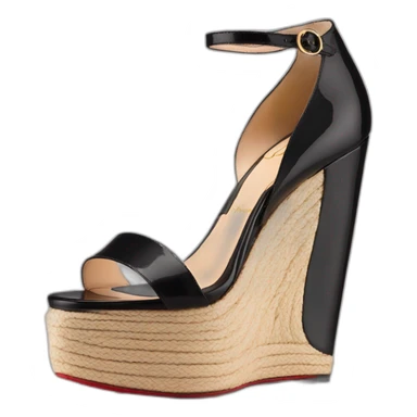 Platform wedges black louboutin sandal sticker