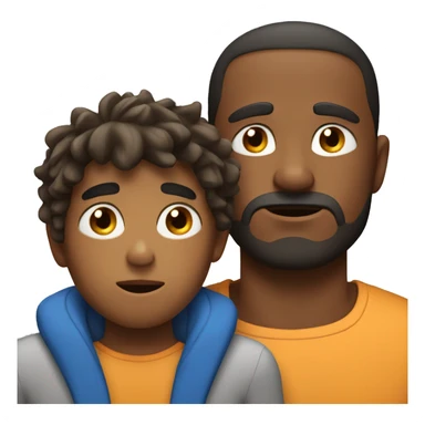 Tired son and dad after exercising  sticker