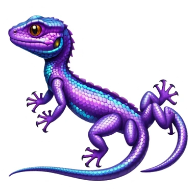 glitter purple lizard sticker